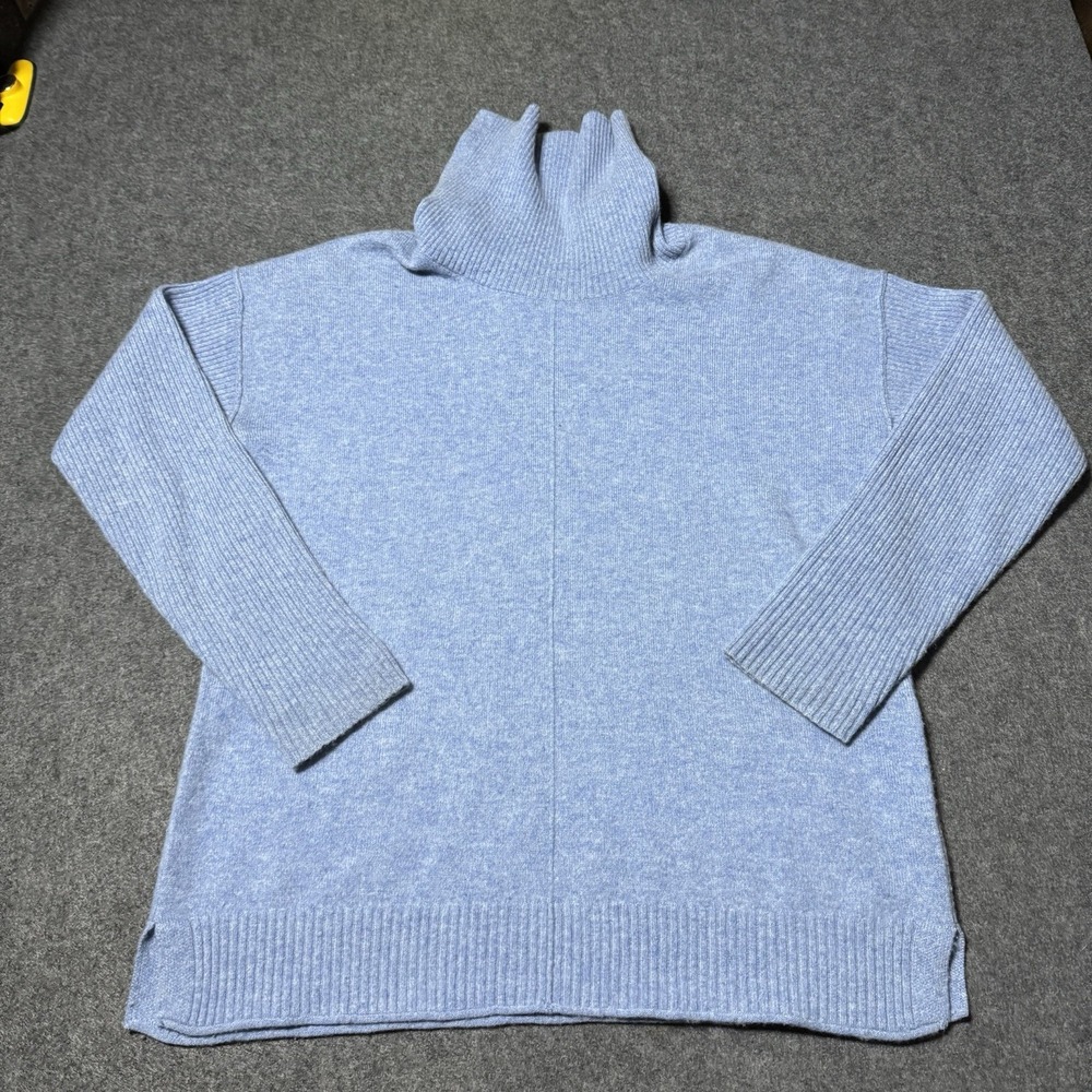 Sundance 100% Cashmere‎ Pullover Sweater S Blue Cowl Turtle Neck Quiet Luxury